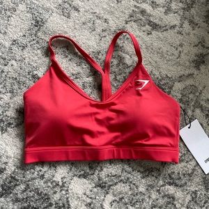Gymshark V Neck Sports Bra - Red Size Small